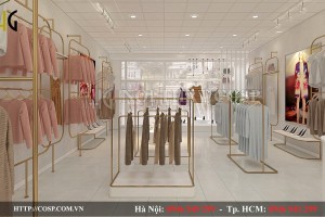 Thiết kế shop thời trang với màu trung tính sang chảnh